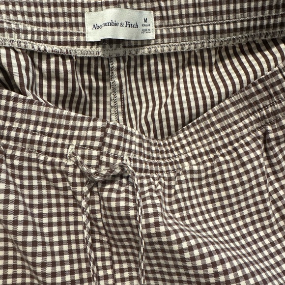 Abercrombie & Fitch Tan Checkered Women's Trousers - Picture 7 of 11